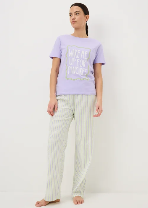 Lilac Pancakes Wide Leg Pyjama Set - Extra small Image 1