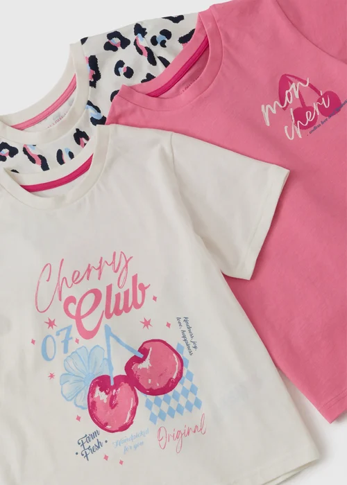 3 Pack Toddler Girls Cherry Pyjamas (1-7 Years) - 1 to 1 half years Image 2