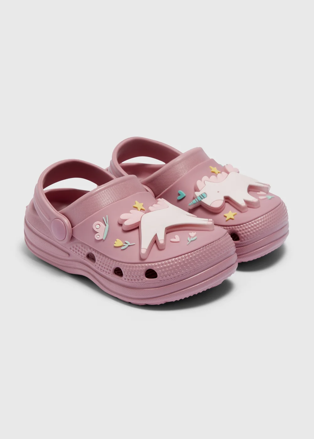 Girls Pink Unicorn Light Up Clogs (Younger 4/5-Older 12/13) - Size 4 -5 infants Image 1