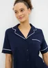 Navy Short Sleeve Traditional Pyjama Set - Extra small Image 2