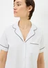 White Short Sleeve Traditional Pyjama Set - Extra small Image 2