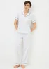 White Short Sleeve Traditional Pyjama Set - Extra small Image 1