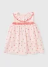 Baby Pink Strawberry Scallop Collar Dress (Newborn-23mths) - Newborn Image 1