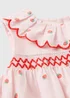 Baby Pink Strawberry Scallop Collar Dress (Newborn-23mths) - Newborn Image 2