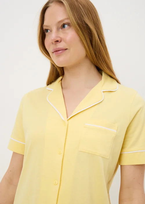 Yellow Traditional Short Sleeve Pyjama - Extra small Image 2