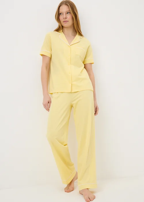 Yellow Traditional Short Sleeve Pyjama - Extra small Image 1