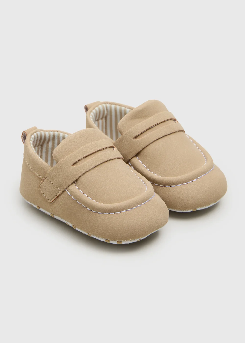 Baby Taupe Loafers (Newborn-18mths) - Age 0 - 3 Months Image 1