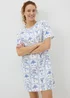 Blue Tile Print T-Shirt Nightie - Extra small Image 1