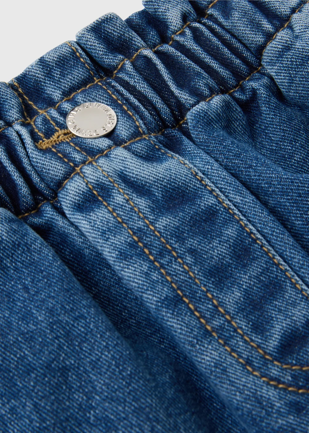 Girls Mid Wash Denim Shorts (7-15yrs) - Age 7 Years Image 2