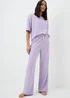 Lilac Waffle Wide Leg Pyjama Set - Extra small Image 1