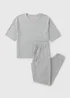 Grey Waffle Cuffed Pyjama Set - Extra small Image 3
