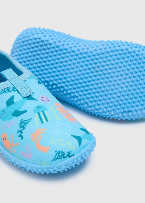 Kids Blue Sealife Swim Shoes (Younger 4-12) - 12 Yrs Image 2