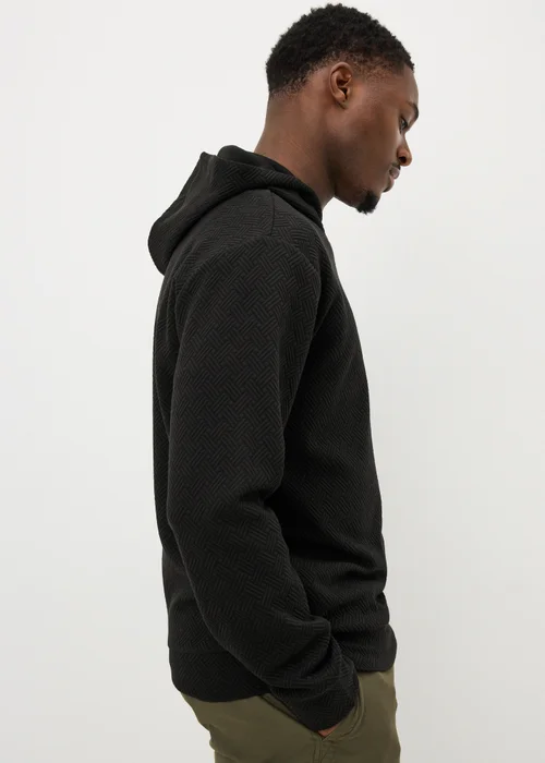 Black Textured Hoodie - Small Image 3