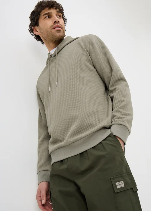 Sage Green Textured Hoodie - Small Image 1