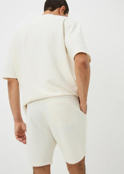 Cream Houndstooth Textured Co Ord Shorts - Small Image 3