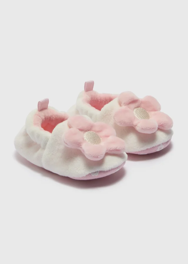 Baby Pink 3D Flower Slippers (Newborn-18mths)