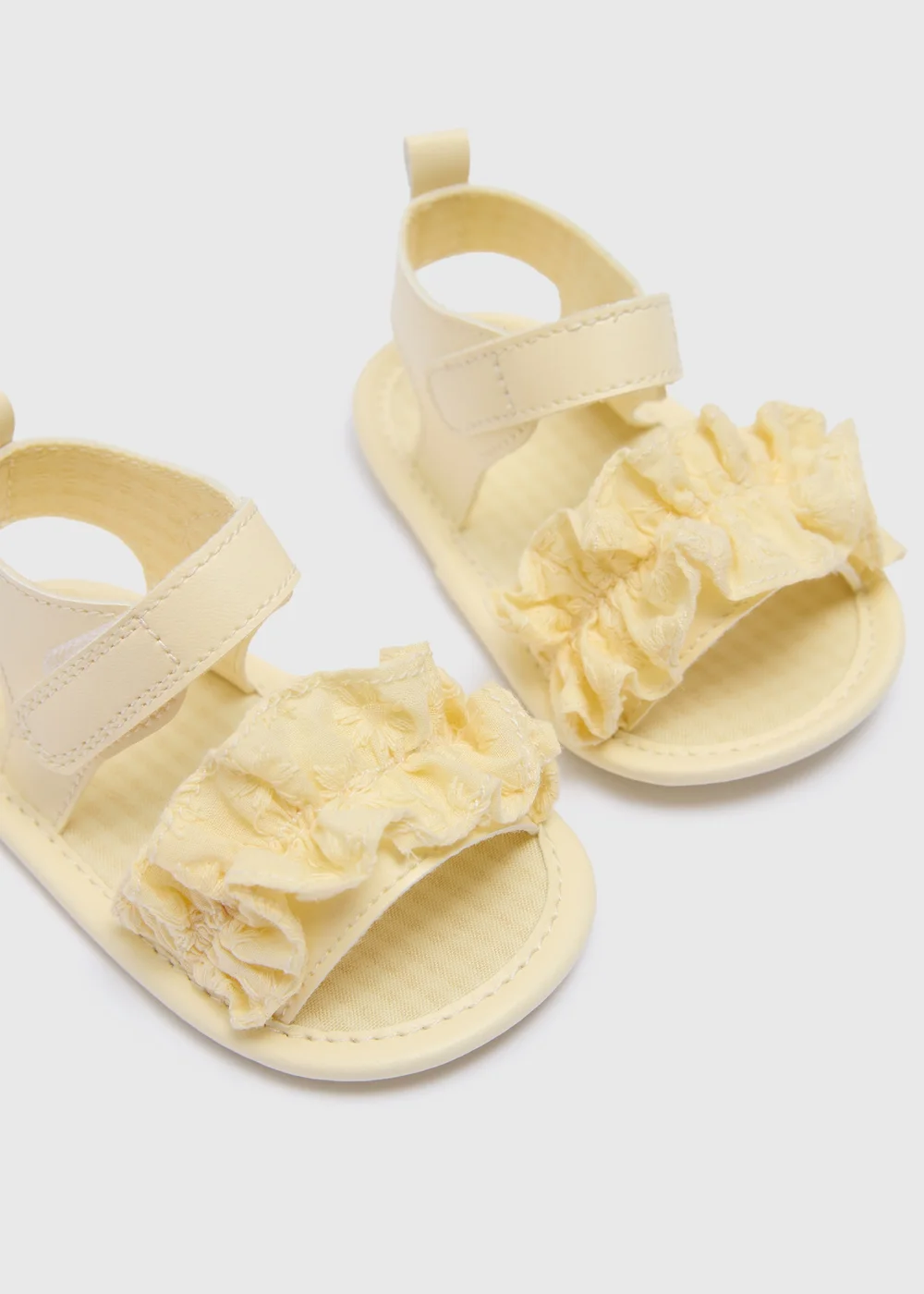 Baby Yellow Broderie Sandals (Newborn-18mths) - Age 0 - 3 Months Image 2