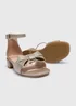 Girls Gold Bow Block Heels (Younger 10-Older 2) - Size 10 Infants Image 2
