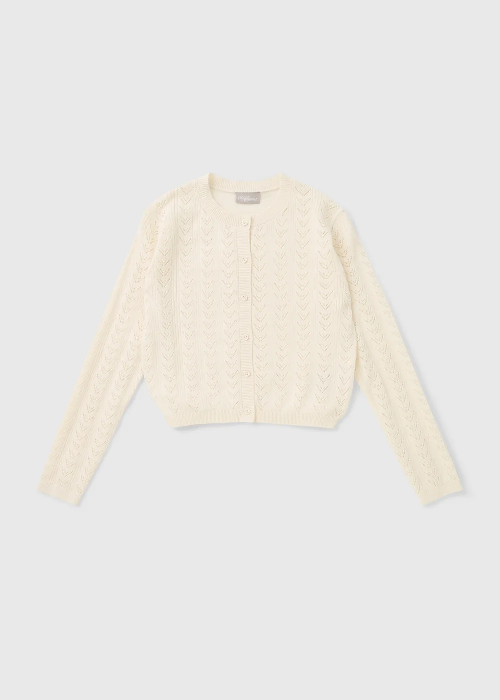 Girls White Patterned Cardigan (7-15yrs) - Age 7 Years Image 1