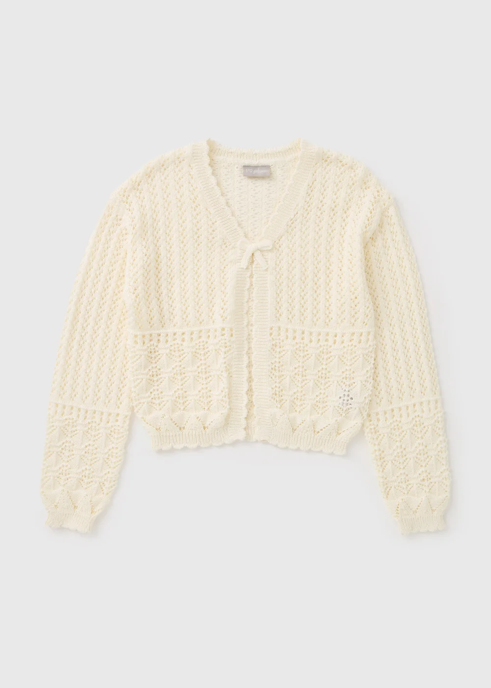 Girls Cream Crochet Cardigan (7-15 Yrs) - Age 7 Years Image 1