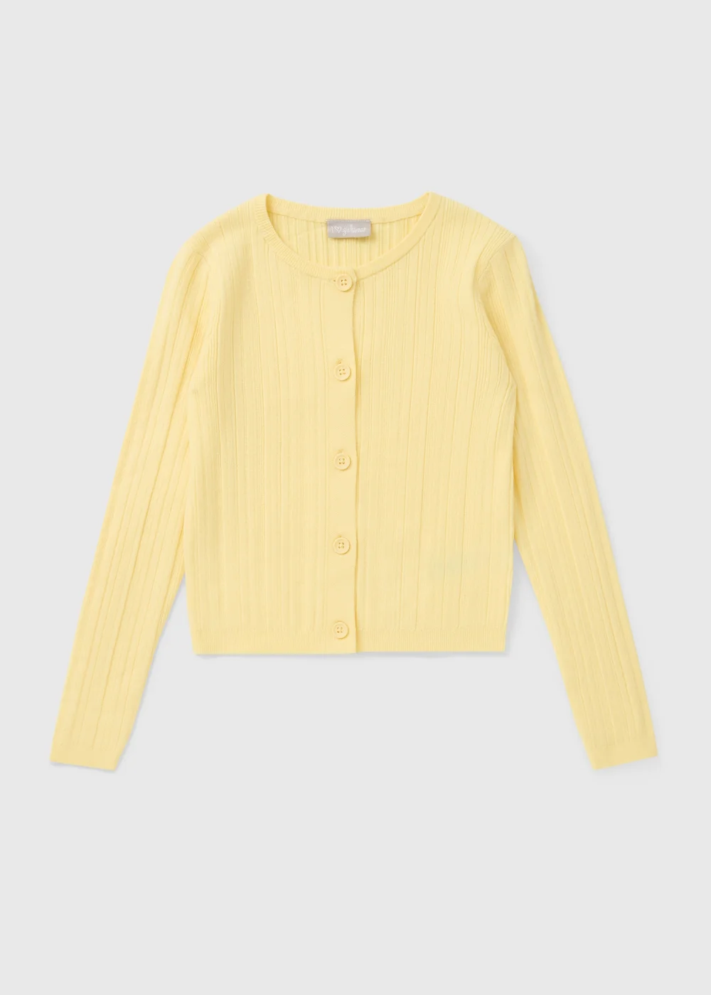 Girls Yellow Fine Gauge Cardigan (7-15yrs) - Age 7 Years Image 1