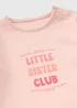 Girls Pink Little Sister Club Sleepsuit (Newborn-18mths) - First Size Image 2