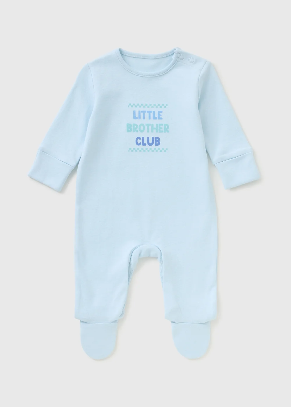 Baby Boys Blue Little Brother Sleepsuit (1-18 Months) - First Size Image 1