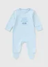 Baby Boys Blue Little Brother Sleepsuit (1-18 Months) - First Size Image 1