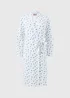 White Floral Waffle Dressing Gown - Small Image 1