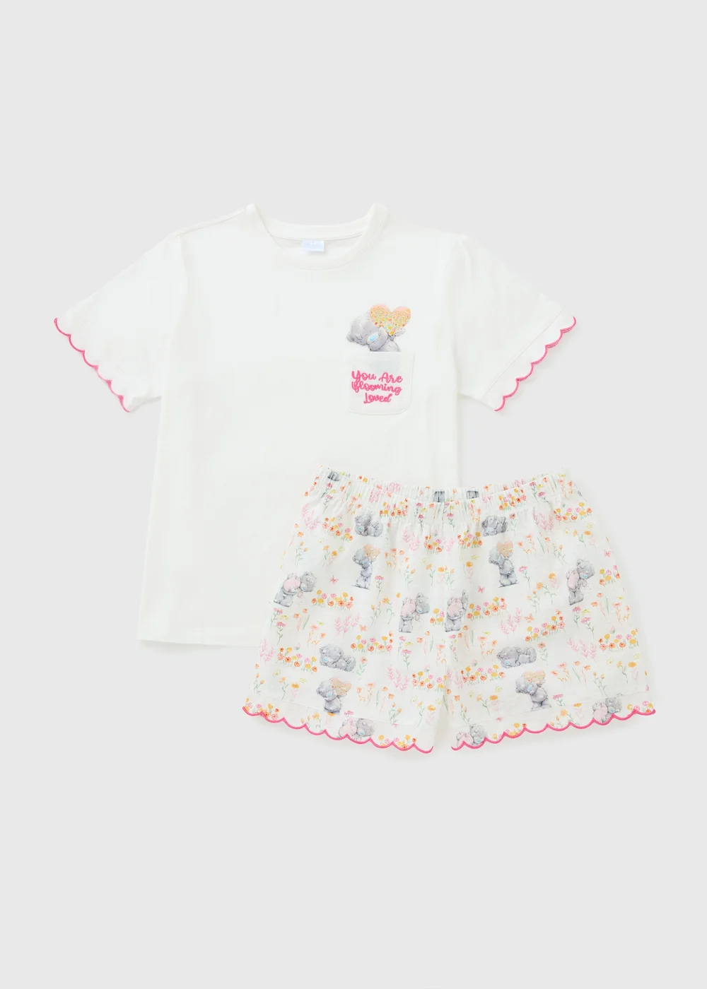 White Tatty Teddy Short Pyjama Set - Extra small Image 1