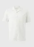 White Textured Revere Short Sleeve Shirt - Medium Image 1