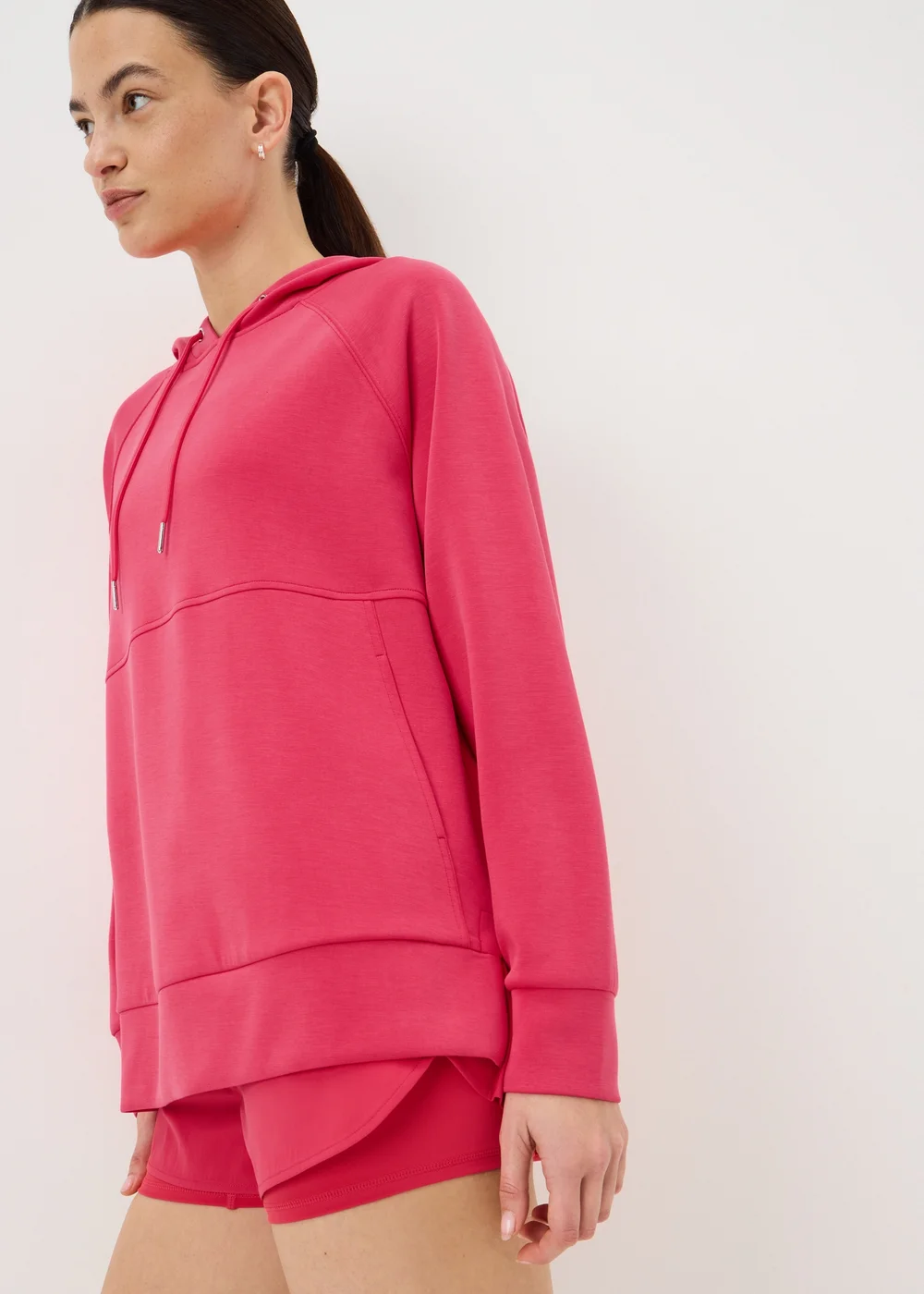 Souluxe Coral Sand Wash Longline Hoodie - Small Image 2