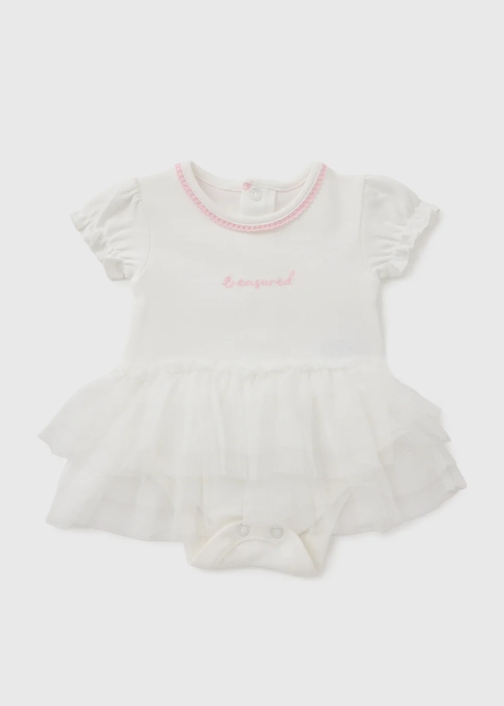 Baby Pink Tutu Dress Bodysuit (Newbron-18mths) - Newborn Image 1
