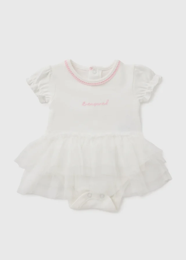 Baby Pink Tutu Dress Bodysuit (Newbron-18mths)