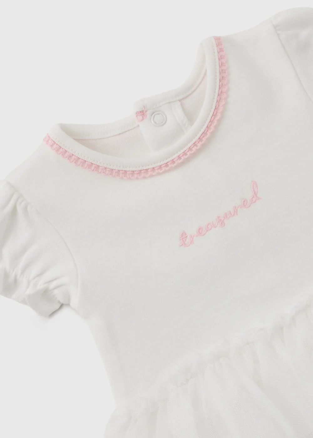 Baby Pink Tutu Dress Bodysuit (Newbron-18mths) - Newborn Image 2