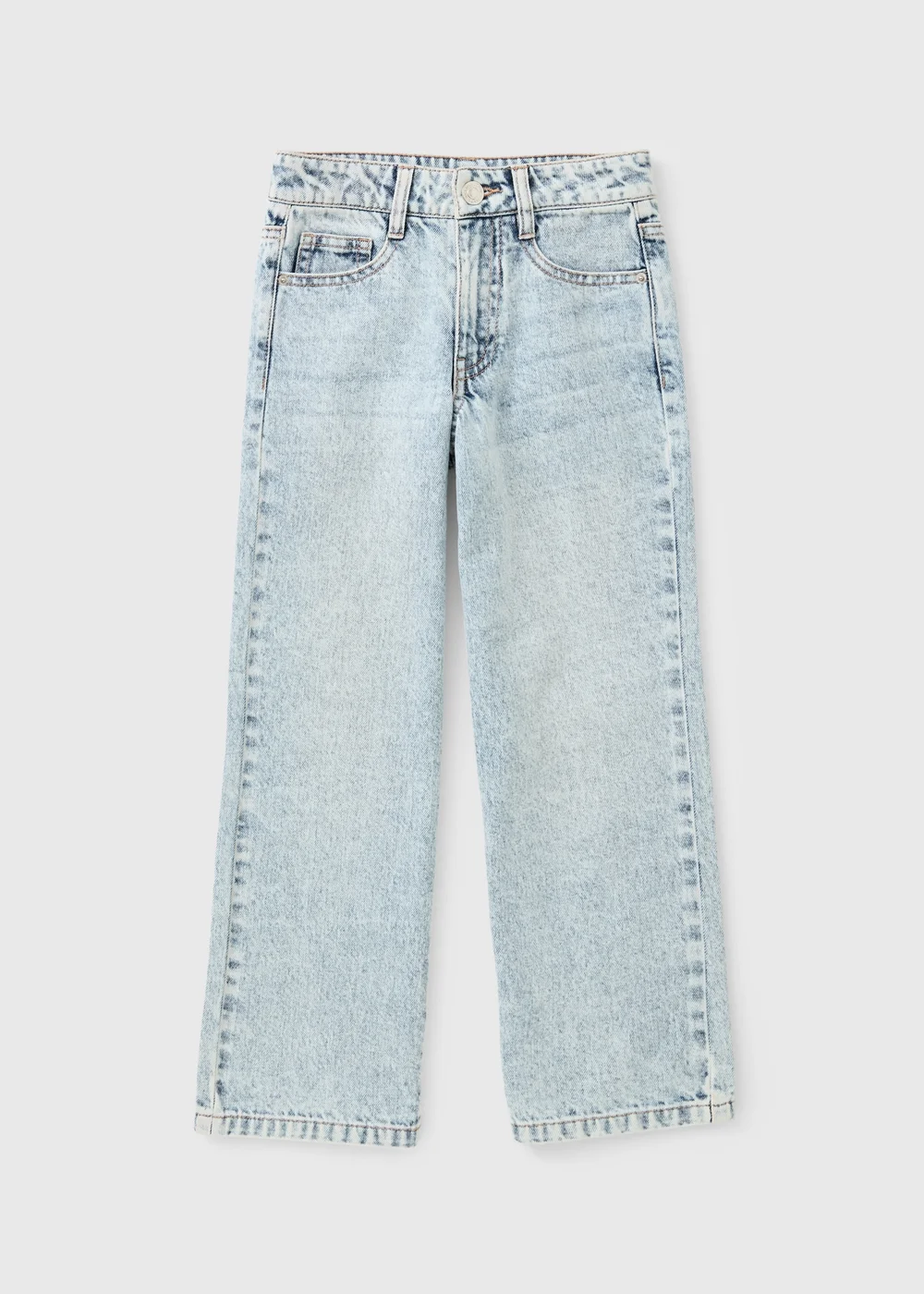 Girls Light Wash Wide Leg Jeans (7-15yrs) - Age 7 Years Image 1