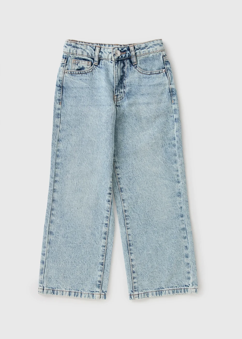 Girls Light Wash Wide Leg Jeans (7-15yrs) - Age 7 Years Image 1