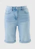 Light Wash Denim Knee Length Shorts - 8 Image 1