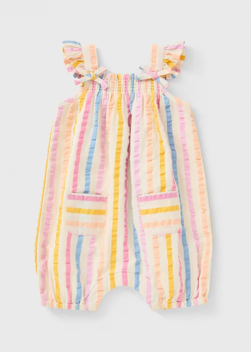 Baby Multicolour Stripe Textured Romper (Newborn-23mths) - Up to 1 Month Image 1