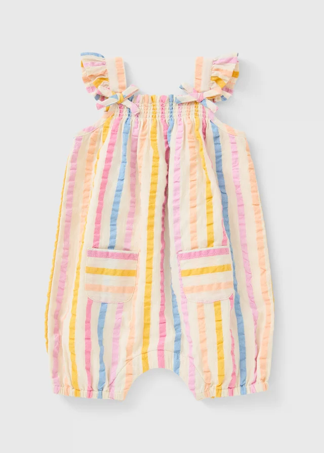 Baby Multicolour Stripe Textured Romper (Newborn-23mths)