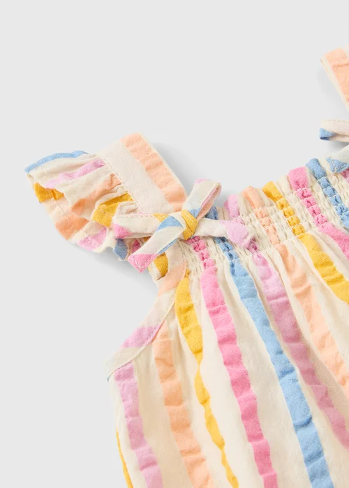 Baby Multicolour Stripe Textured Romper (Newborn-23mths) - Up to 1 Month Image 2