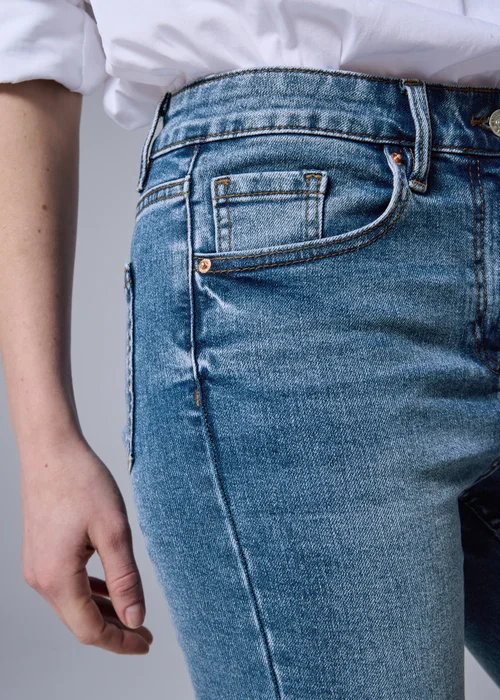 Mid Wash Denim Knee Length Shorts - 8 Image 3