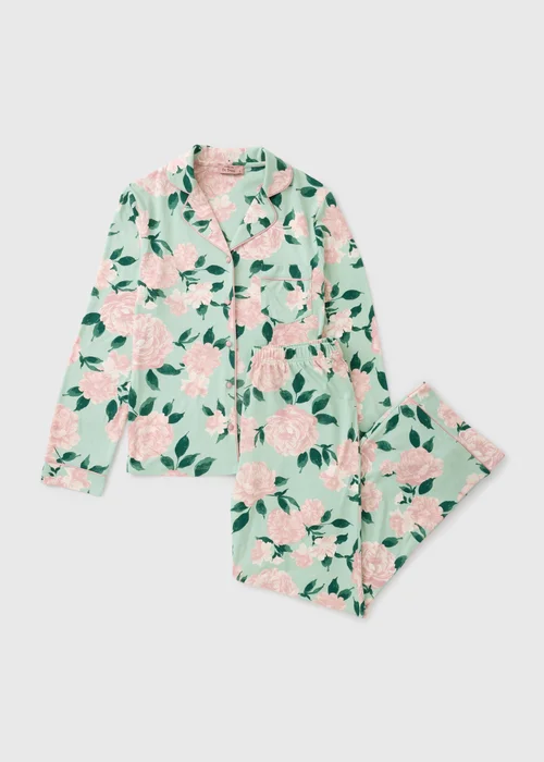 Green Floral Button Pyjama Set - Extra small Image 3
