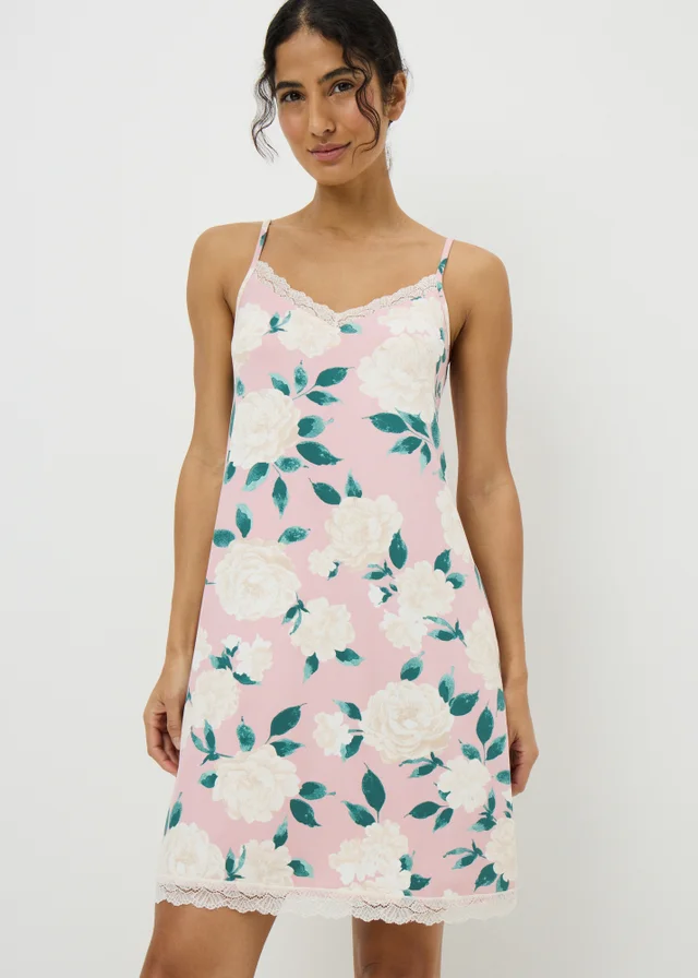 Pink Floral Chemise Nightie