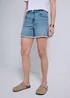 Light Wash Frayed Hem Denim Shorts - 8 Image 3