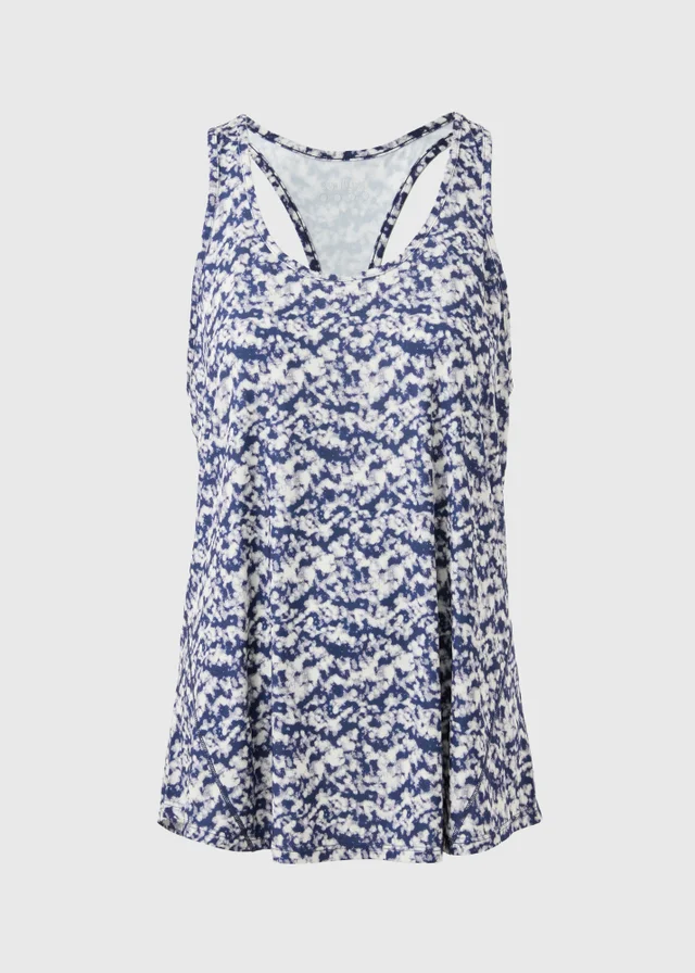 Souluxe Blue Mottle Print Sports Vest