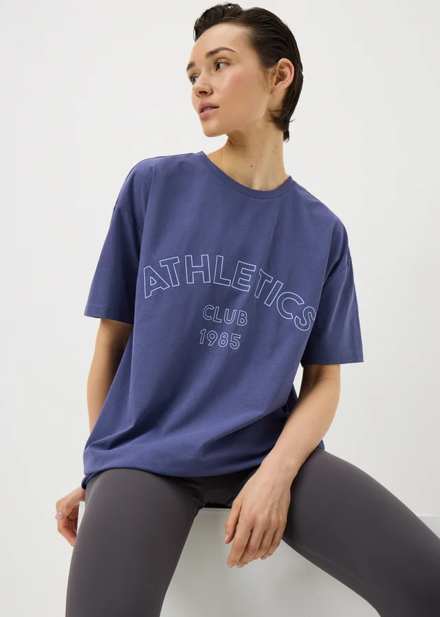 Souluxe Blue Slogan Sports T-Shirt