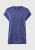 Souluxe Blue Ribbed Hem Sports T-Shirt - Small Image 4