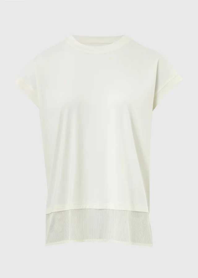 Souluxe Cream Ribbed Hem Sports T-Shirt