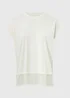 Souluxe Cream Ribbed Hem Sports T-Shirt - Small Image 1